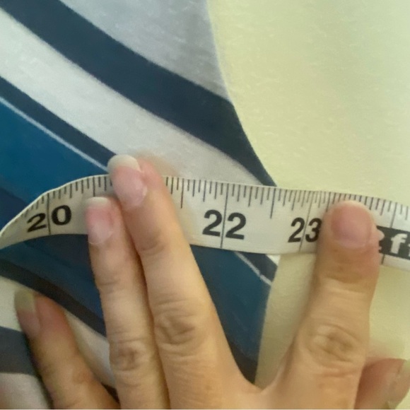 Ann Taylor Loft Dress Women  Size Medium Striped Midi Sleeveless Ruched 
Stret - Picture 6 of 7